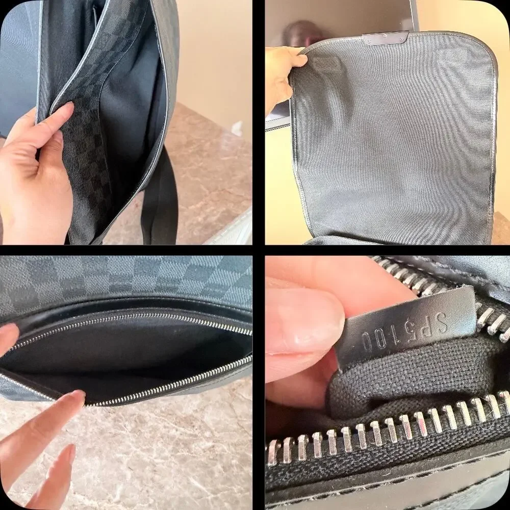 $1590 Louis Vuitton Daniel Messenger Bag Damier Graphite MM